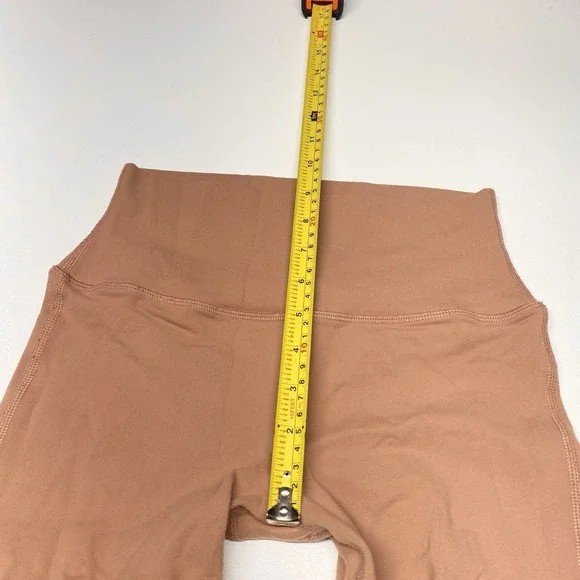 Alo Yoga Goddess Leggings Ribbed Knit Ruched Leg Stretch‎ Rose Quartz Size XS - Picture 6 of 10